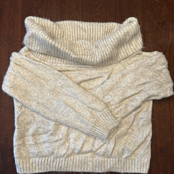 Abercrombie & Fitch Neutral Crop Turtleneck Sweater - Picture 1 of 4